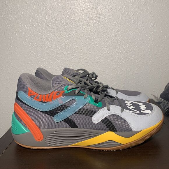 New PUMA Trc Blaze Court Block Party 'Gray White Blue' 378961-01 Sz 12 - Picture 1 of 6